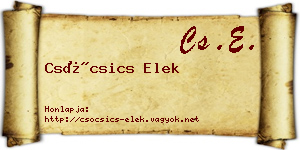 Csócsics Elek névjegykártya