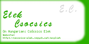 elek csocsics business card