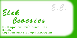 elek csocsics business card